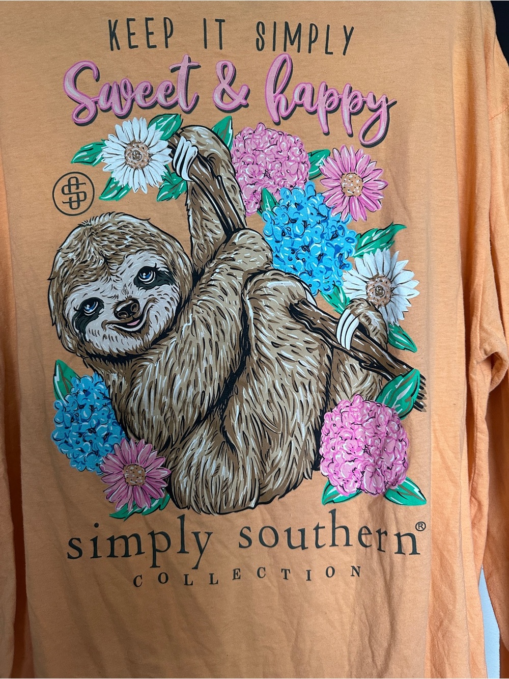 Simply Southern Sweet & Happy Sloth graphic tee
